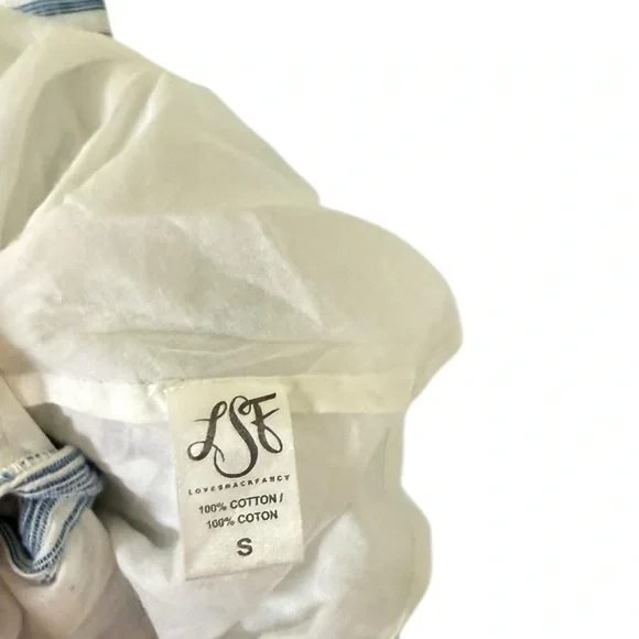 LoveShackFancy Blue & White Striped Lace-Trim Maxi Dress - Picture 8 of 8